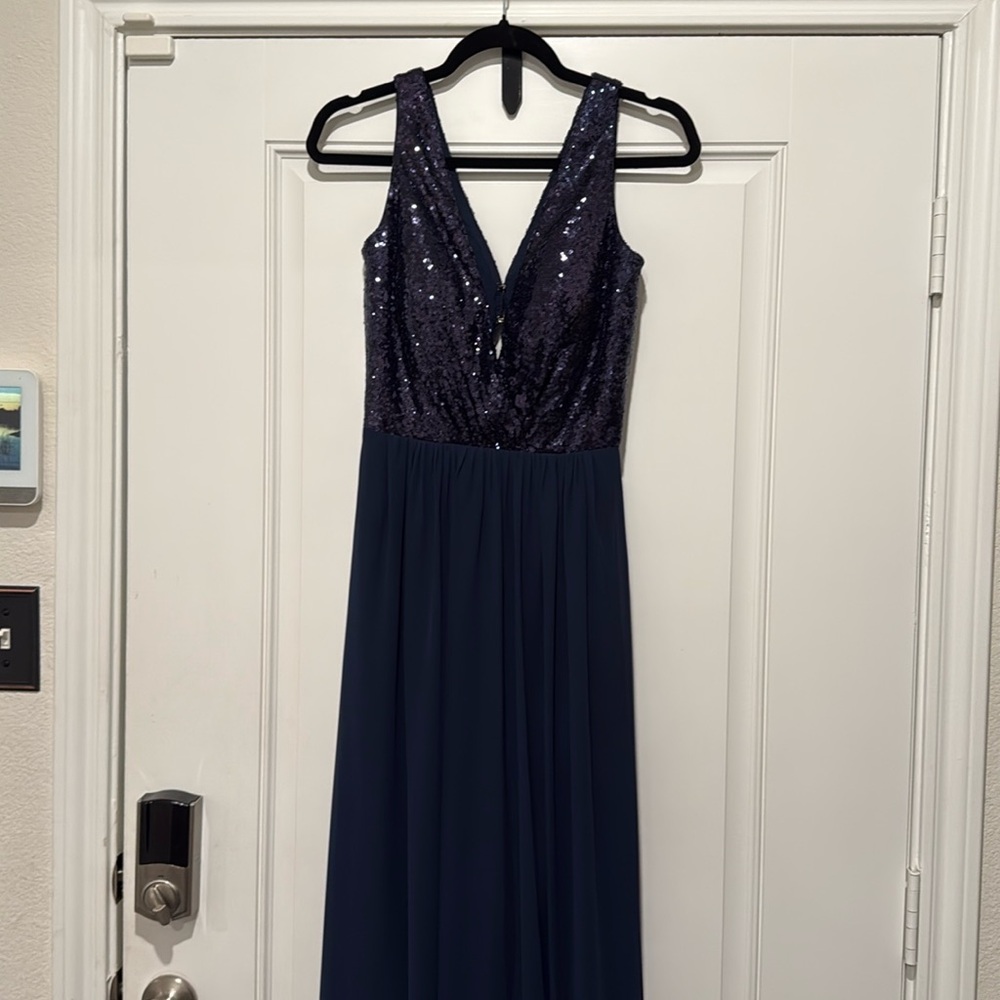 Dark Blue sequin Bridesmaid dress